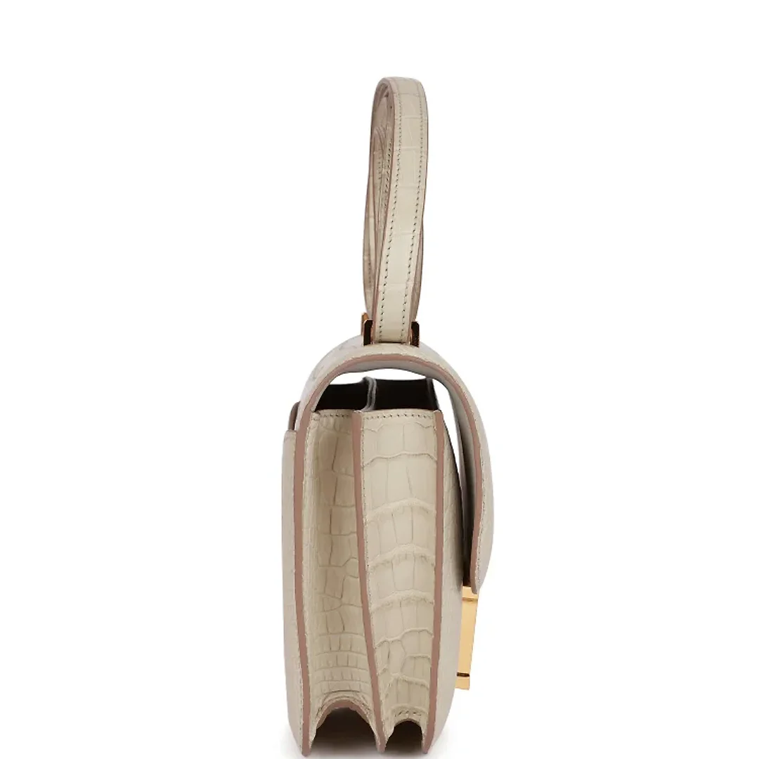 H Constance 18 Beton Matte Alligator Gold Hardware