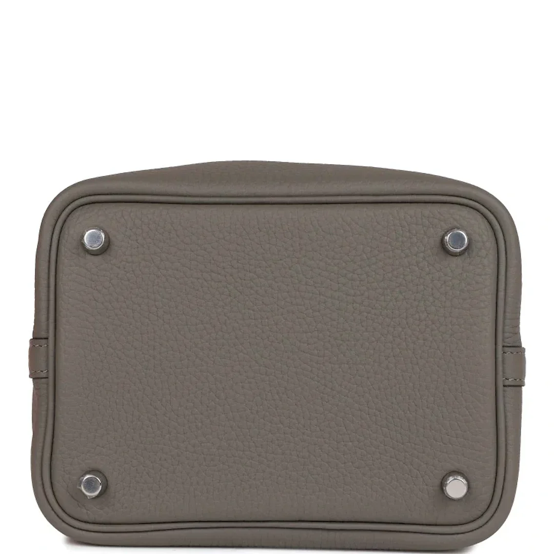 H Picotin Lock 18 Gris Meyer Clemence Palladium Hardware