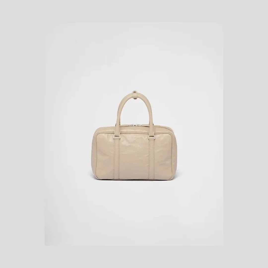 PP Medium antique nappa leather top handle bag – Desert Beige