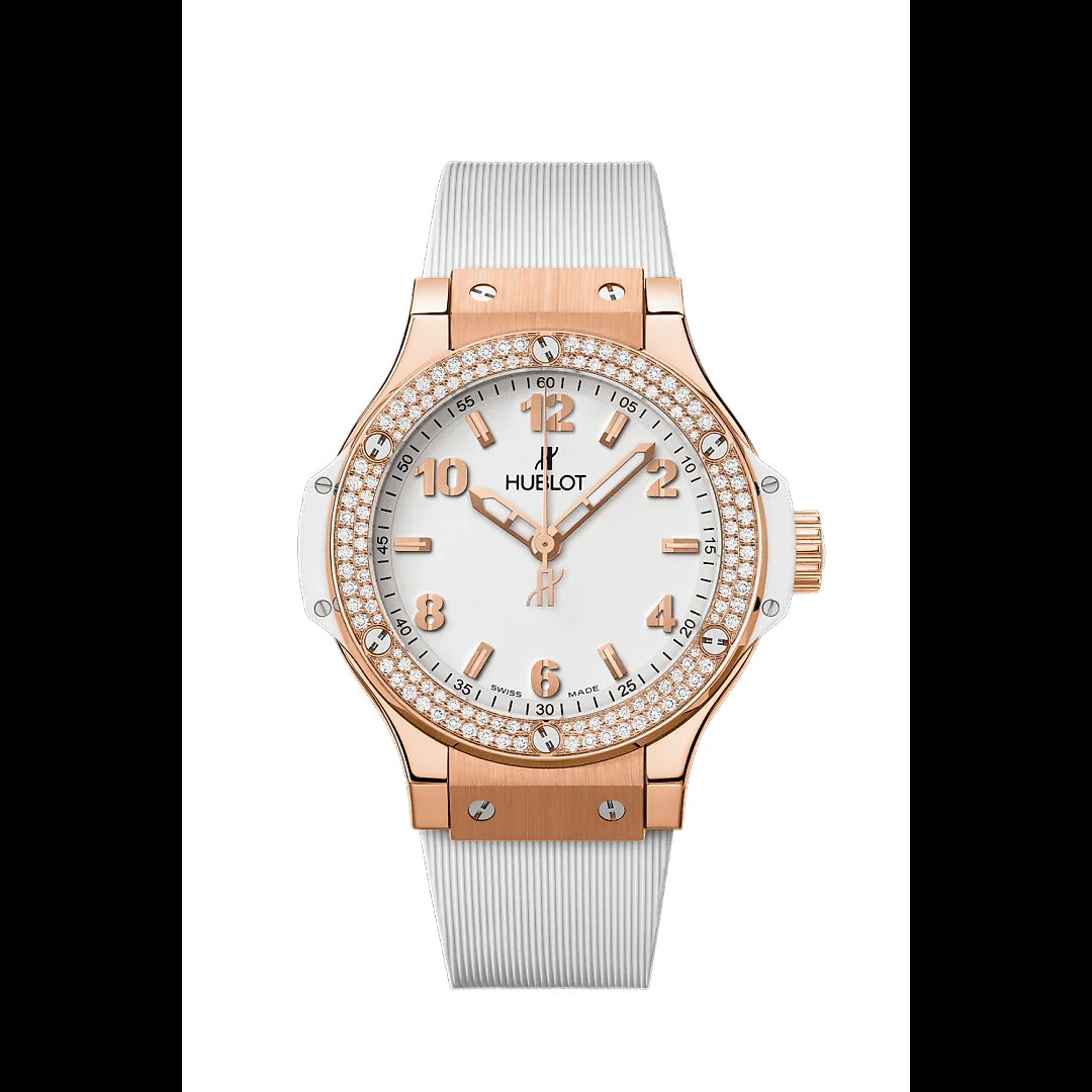 Hublot Big Bang, Gold White Diamonds, 38 mm, Ref# 361.PE.2010.RW.1104