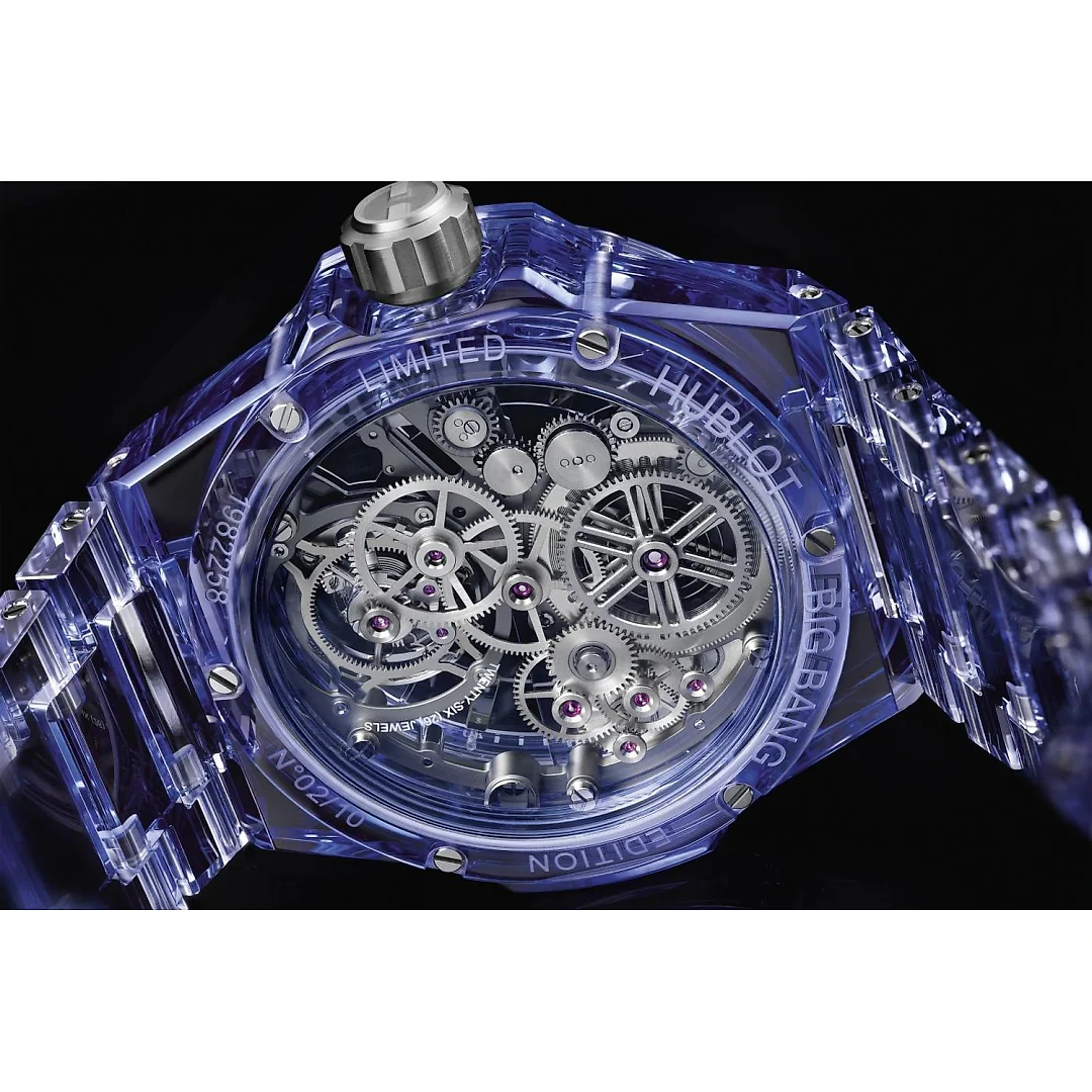 Hublot Big Bang Integrated Tourbillon Full Blue Sapphire, 43mm, Ref# 455.JL.0120.JL