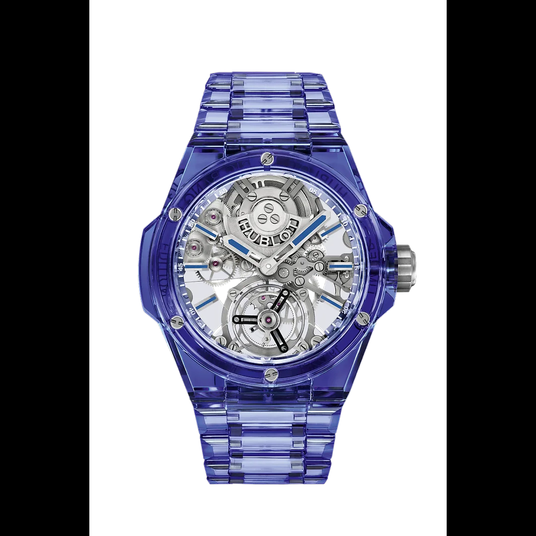 Hublot Big Bang Integrated Tourbillon Full Blue Sapphire, 43mm, Ref# 455.JL.0120.JL