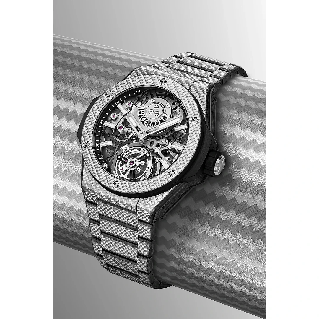 Hublot Big Bang Integrated Tourbillon Full Carbon, 43mm, Carbon Fiber and Texalium® Upper Layer, Ref# 455.YS.0170.YS