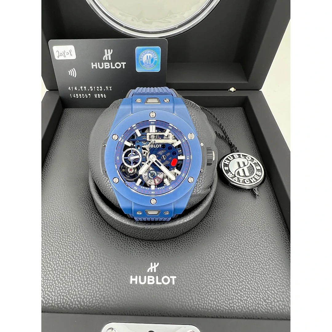 Hublot Big Bang Meca-10 Ceramic Blue 45mm, Ref# 414.EX.5123.RX