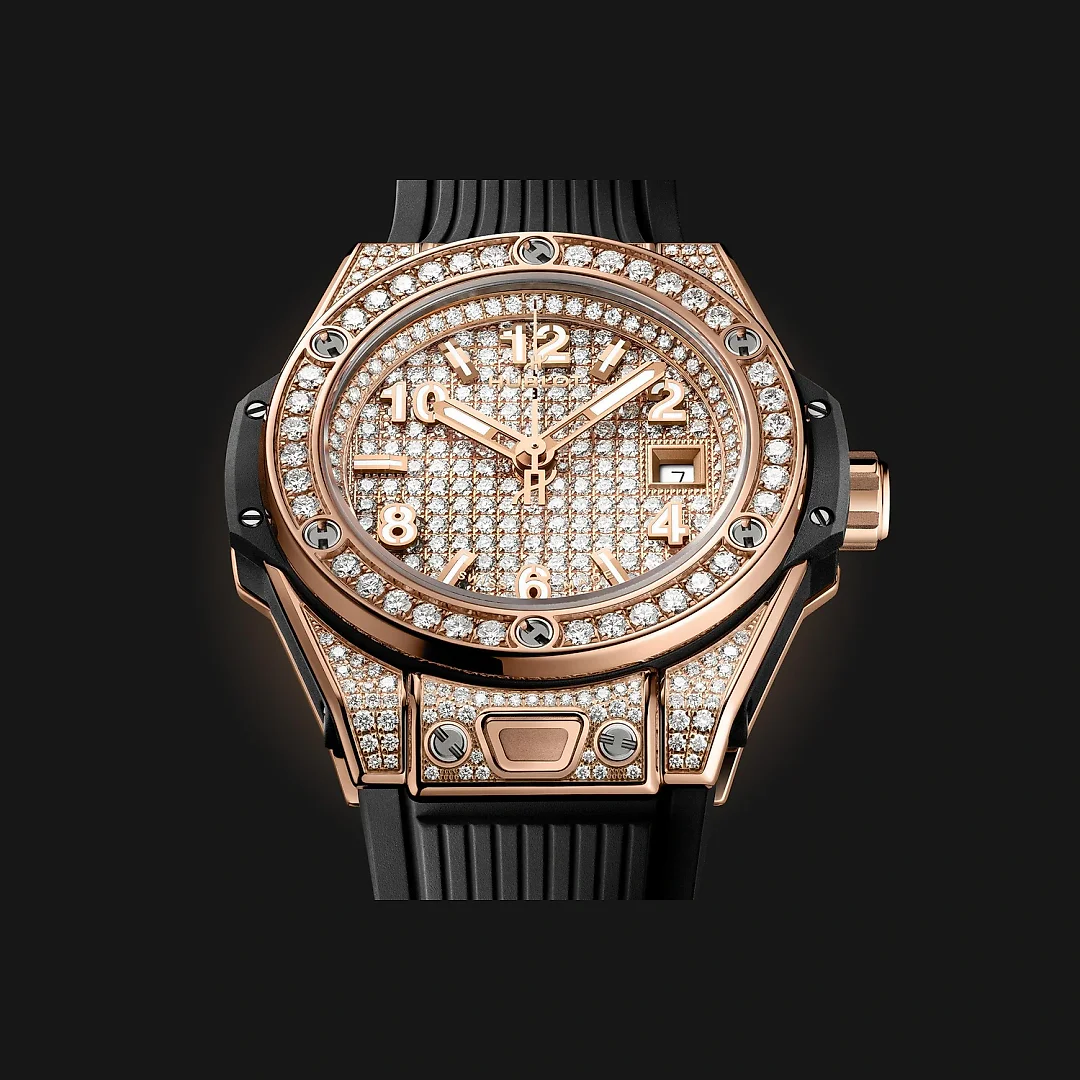 Hublot Big Bang ONE CLICK KING GOLD FULL PAVÉ Ref# 485.OX.9000.RX.1604