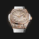Hublot Big Bang ONE CLICK KING GOLD WHITE FULL PAVÃ‰ Ref# 485.OE.9000.RW.1604