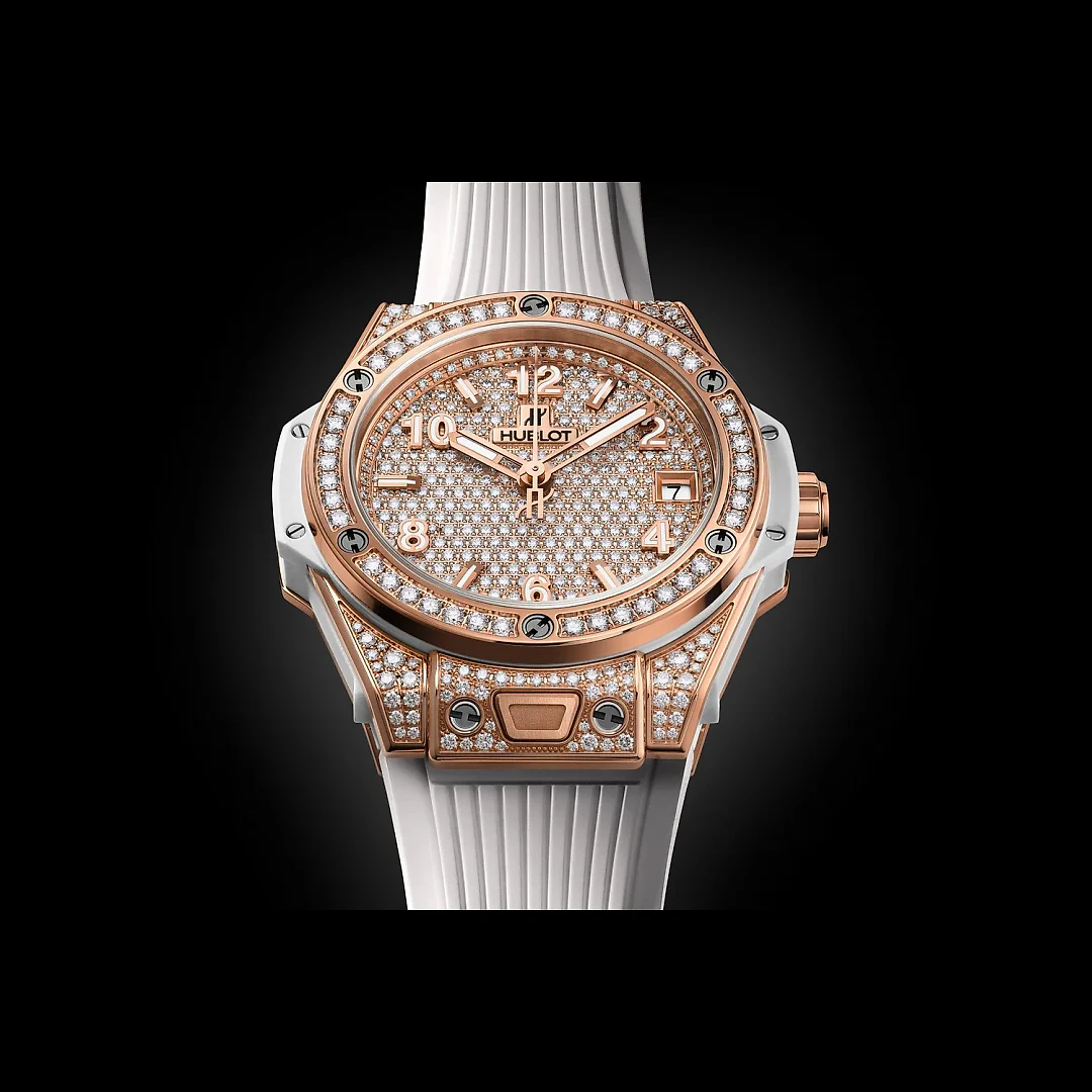 Hublot Big Bang ONE CLICK KING GOLD WHITE FULL PAVÉ Ref# 465.OE.9010.RW.1604