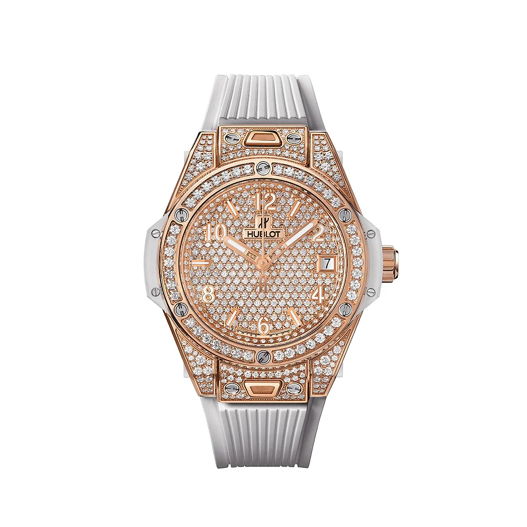 Hublot Big Bang ONE CLICK KING GOLD WHITE FULL PAVÃ‰ Ref# 465.OE.9010.RW.1604