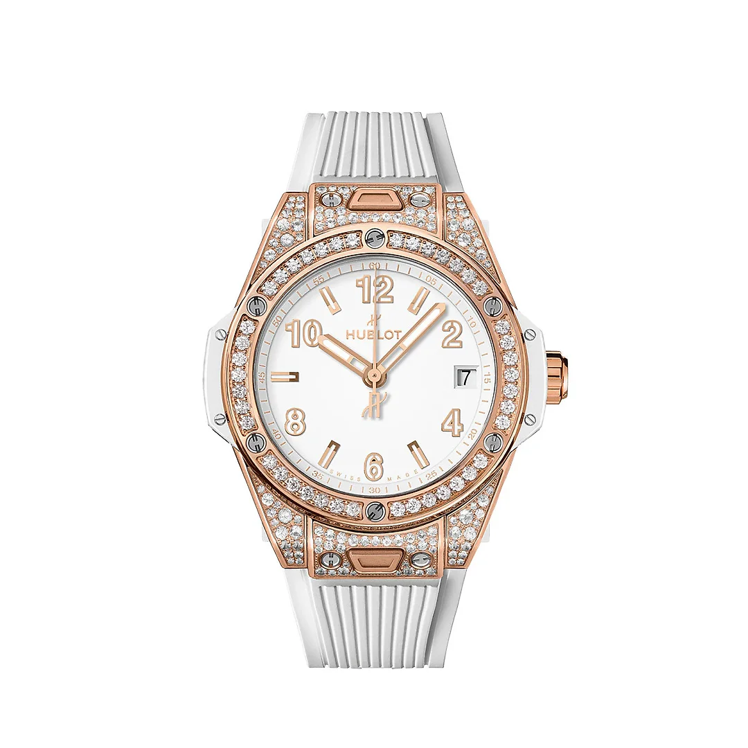 Hublot Big Bang ONE CLICK KING GOLD WHITE PAVÉ Ref# 465.OE.2080.RW.1604