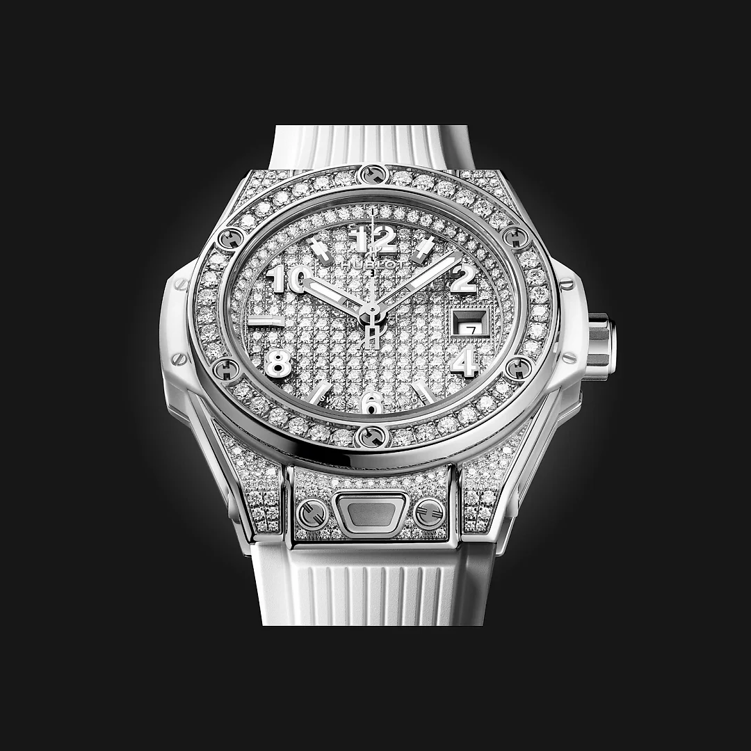 Hublot Big Bang ONE CLICK STEEL WHITE FULL PAVÉ Ref# 485.SE.9000.RW.1604