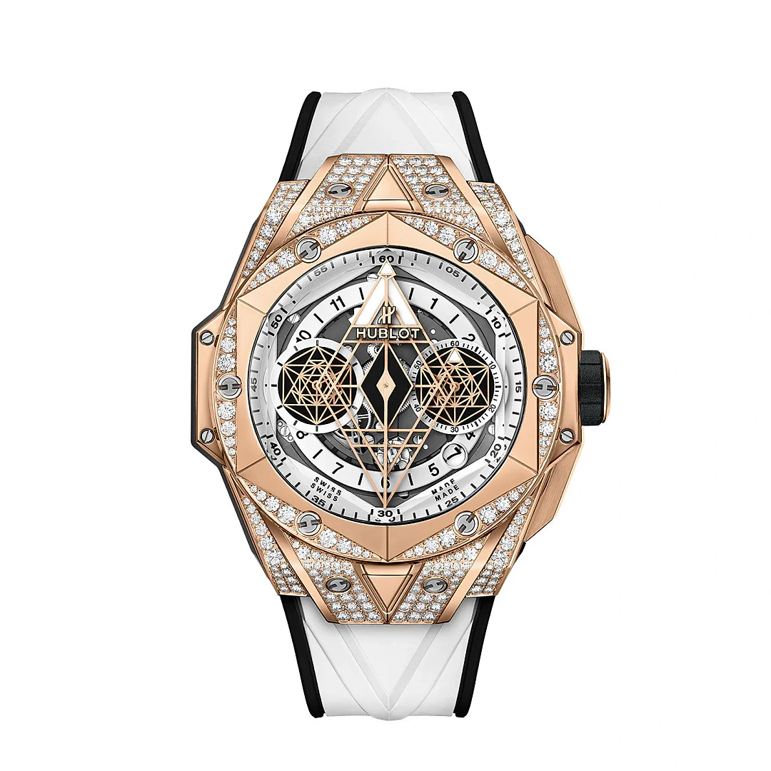 Hublot Big Bang SANG BLEU II KING GOLD WHITE PAVÃ‰ Ref# 418.OX.2001.RX.1604.MXM20