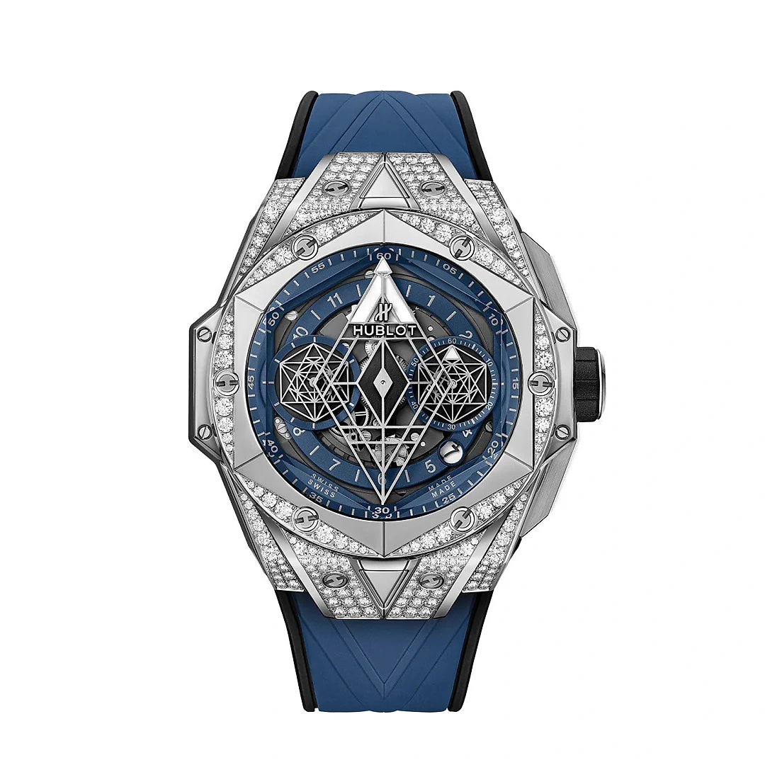 Hublot Big Bang SANG BLEU II TITANIUM BLUE PAVÃ‰ Ref# 418.NX.5107.RX.1604.MXM20