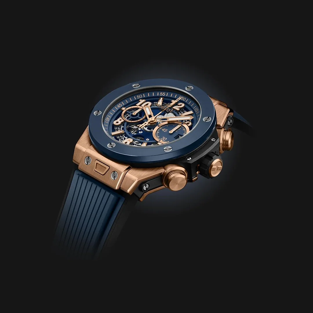 Hublot Big Bang Unico King Gold Blue Ceramic Ref# 421.OL.5180.RX