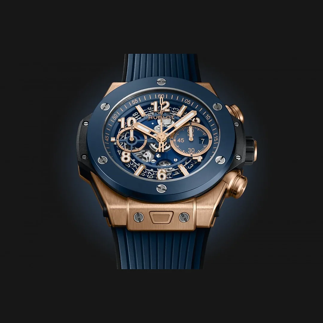 Hublot Big Bang Unico King Gold Blue Ceramic Ref# 421.OL.5180.RX