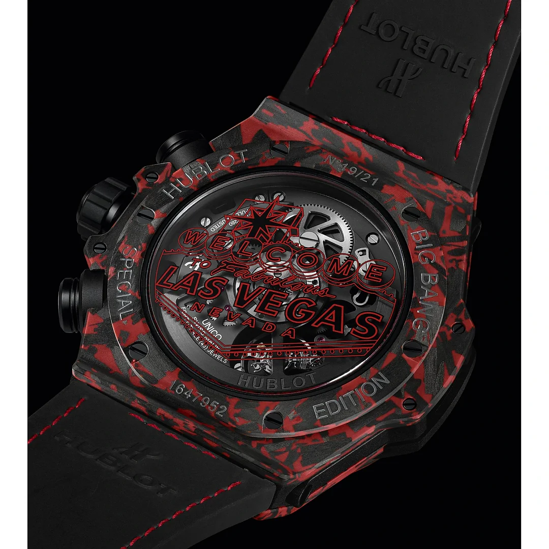 Hublot Big Bang Unico Red Carbon Las Vegas Boutique, Matt Red Frosted carbon, 44mm, Limited Edition, Ref# 421.QV.1113.LR.LVB23