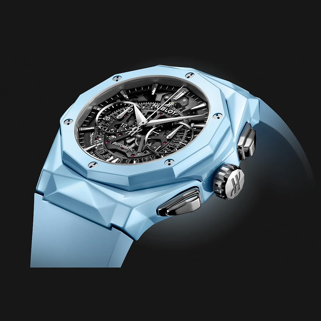 Hublot Classic Fusion AEROFUSION CHRONOGRAPH ORLINSKI SKY BLUE CERAMIC Ref# 525.ES.0170.RX.ORL22