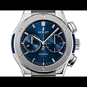 Hublot Classic Fusion Blue Chronograph Titanium Bracelet 45mm, Ref# 520.NX.7170.NX