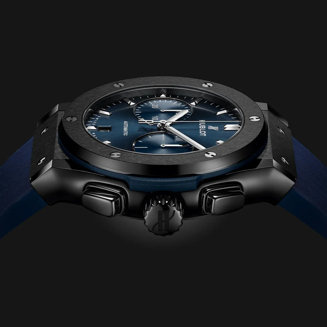 Hublot Classic Fusion Ceramic Blue Chronograph Ref# 521.CM.7170.RX