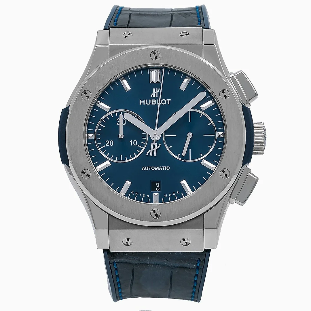 Hublot Classic Fusion Chronograph Titanium Blue 45mm, Ref# 541.NX.7170.LR