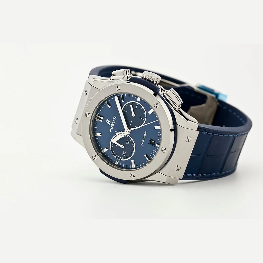 Hublot Classic Fusion Chronograph Titanium Blue 45mm, Ref# 541.NX.7170.LR