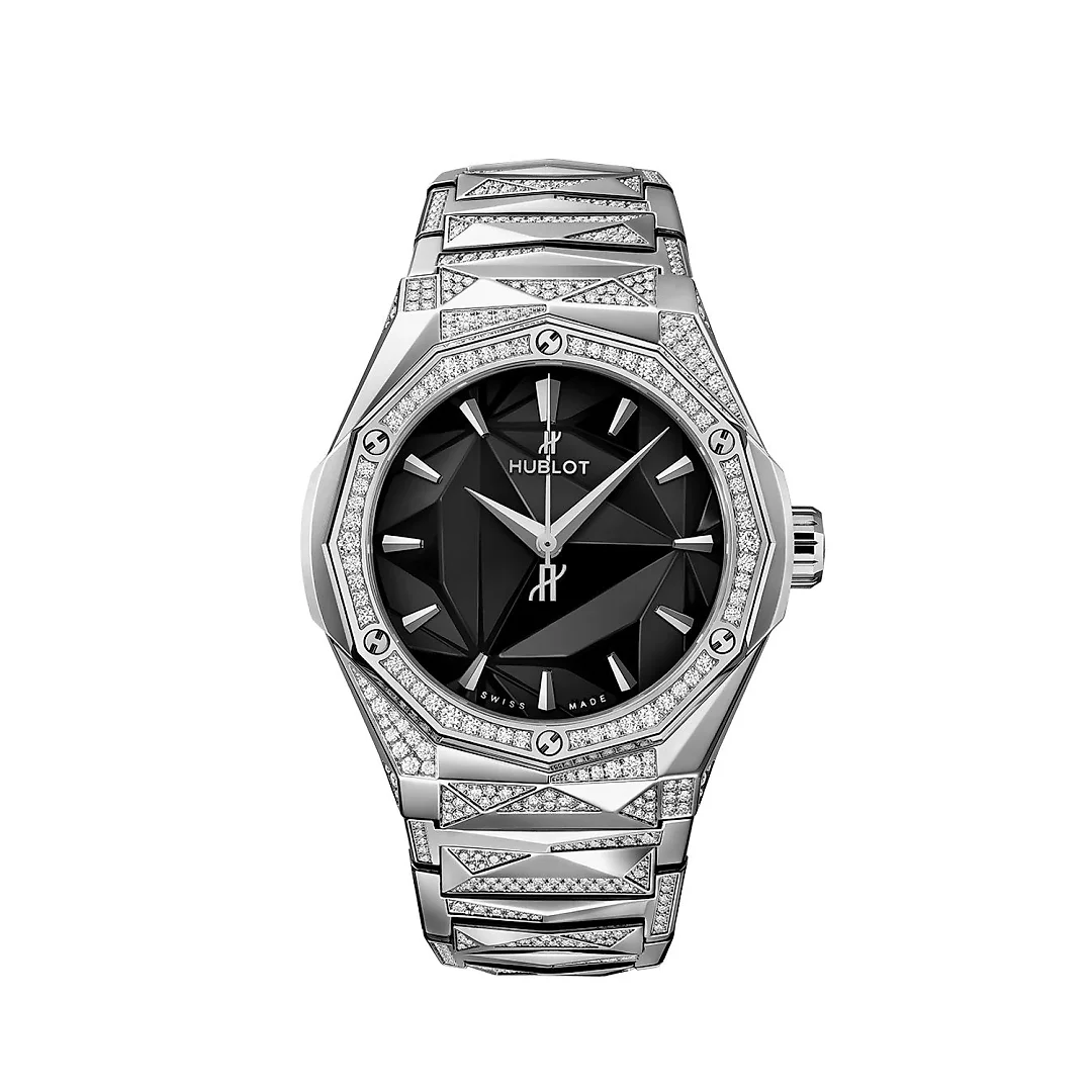 Hublot Classic Fusion ORLINSKI BRACELET TITANIUM ALTERNATIVE PAVÃ‰ Ref# 550.NS.1800.NS.3804.ORL22