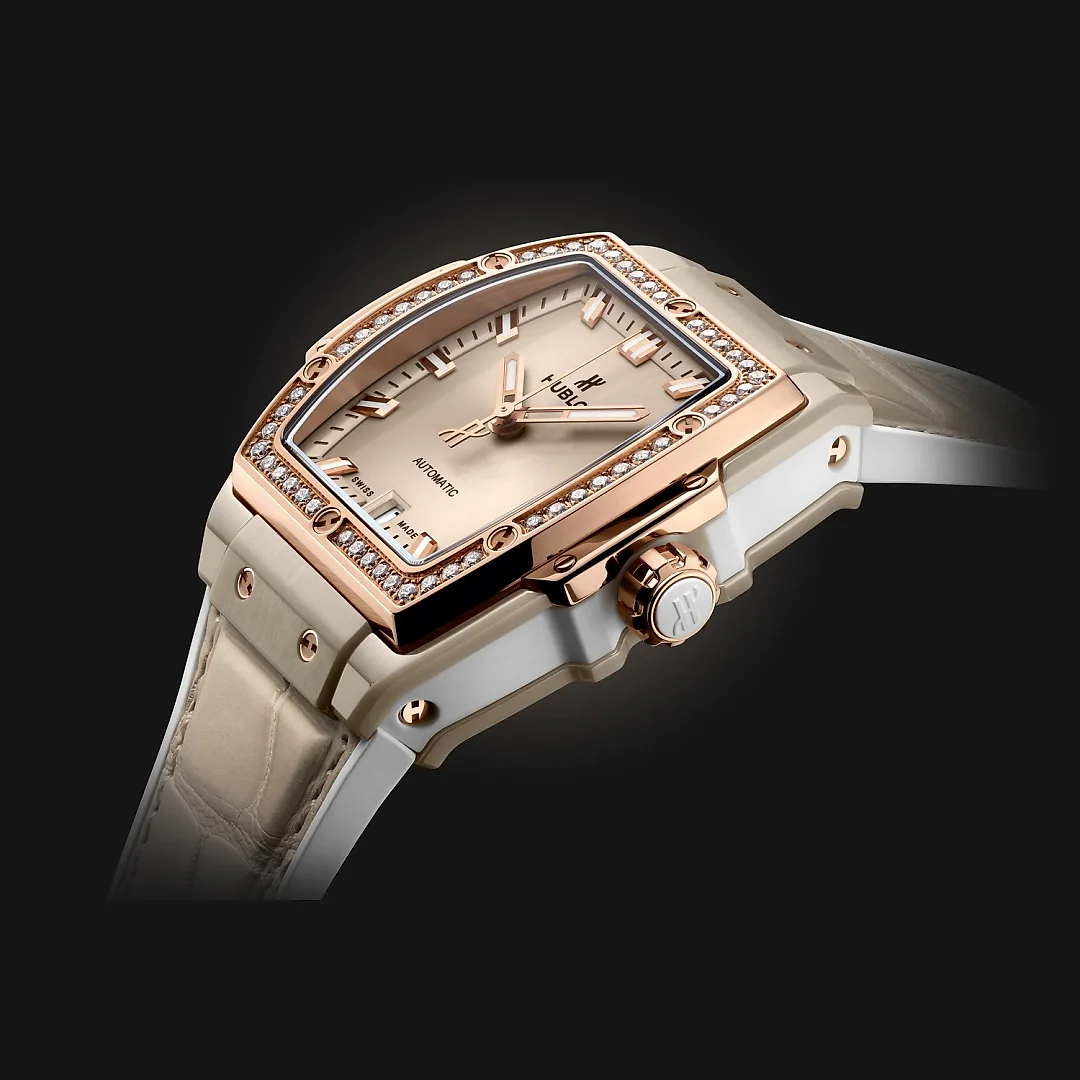 Hublot Spirit of Big Bang BEIGE CERAMIC KING GOLD DIAMONDS Ref# 665.CZ.898B.LR.1204