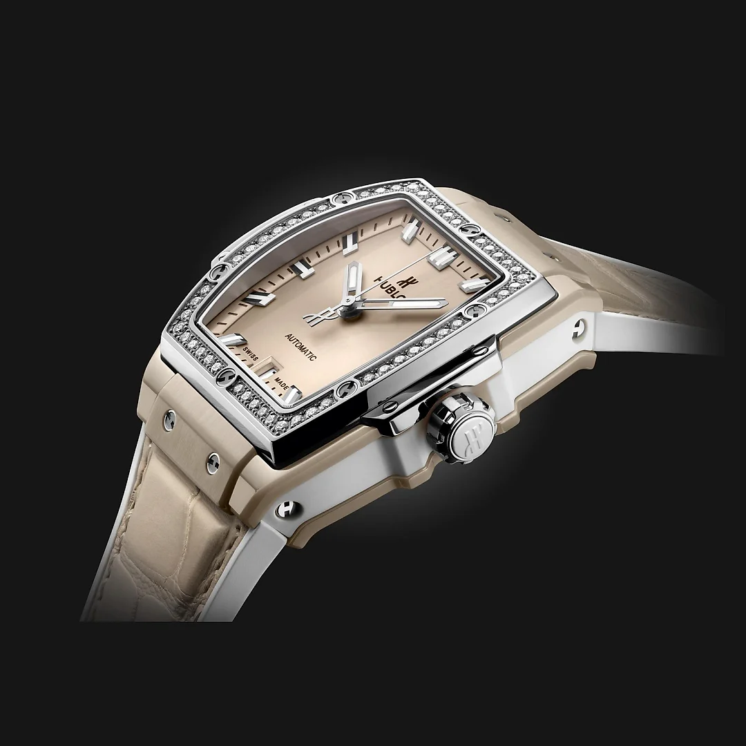 Hublot Spirit of Big Bang BEIGE CERAMIC TITANIUM DIAMONDS Ref# 665.CZ.891B.LR.1204