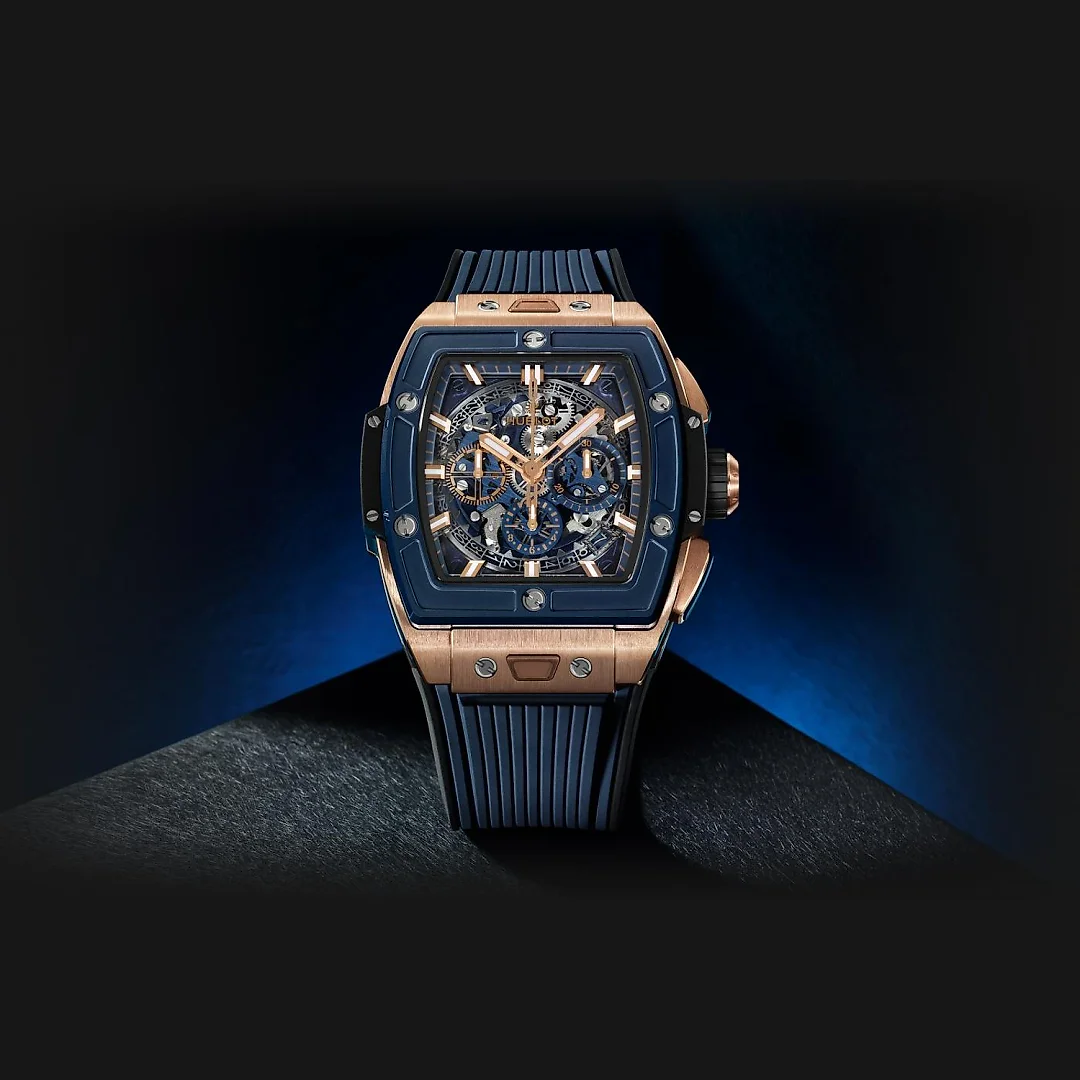 Hublot Spirit of Big Bang KING GOLD BLUE CERAMIC Ref# 642.OL.7180.RX