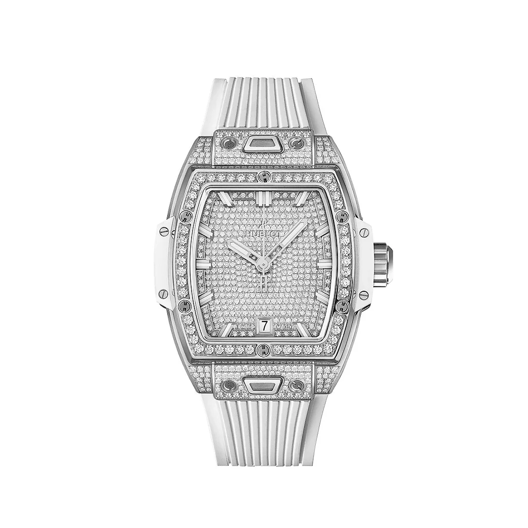 Hublot Spirit of Big Bang TITANIUM WHITE FULL PAVÉ Ref# 662.NE.9000.RW.1604