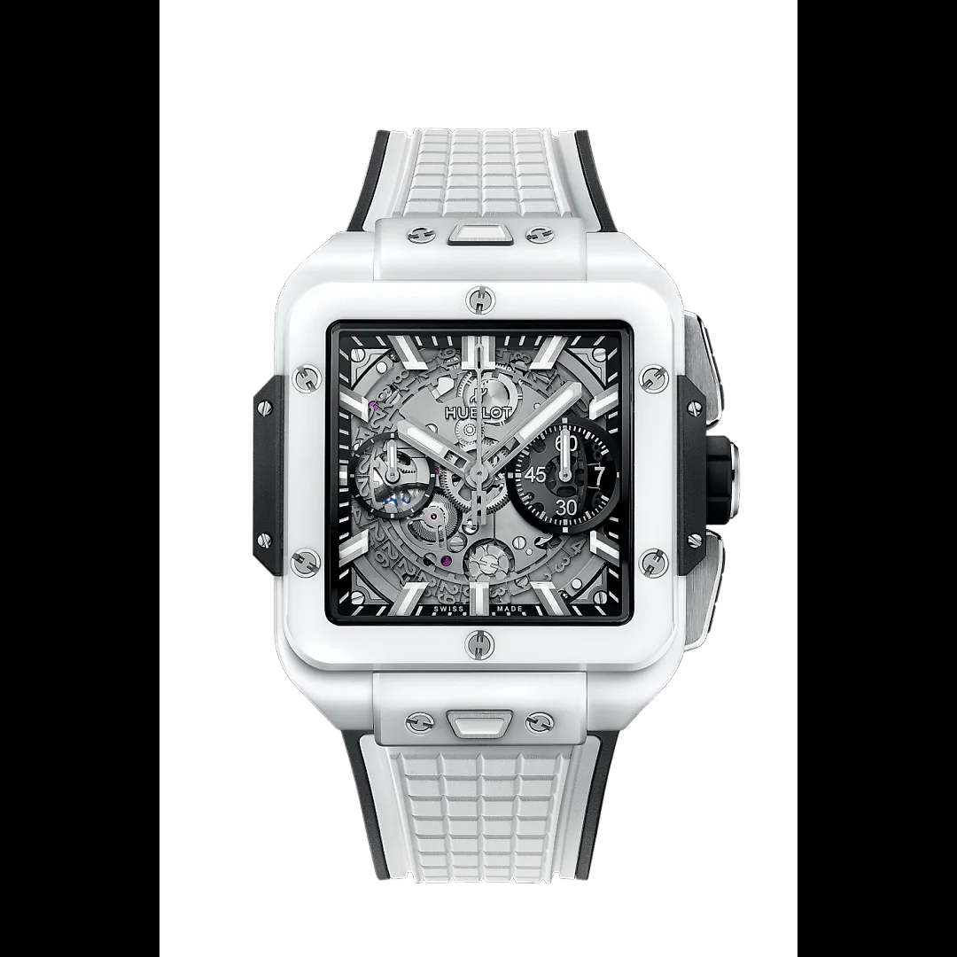 Hublot, Square Bang Unico White Ceramic, 42mm, Ref# 821.HX.0170.RX