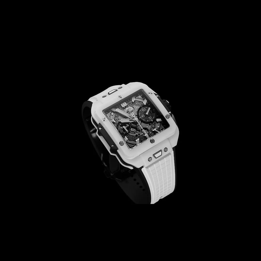 Hublot, Square Bang Unico White Ceramic, 42mm, Ref# 821.HX.0170.RX
