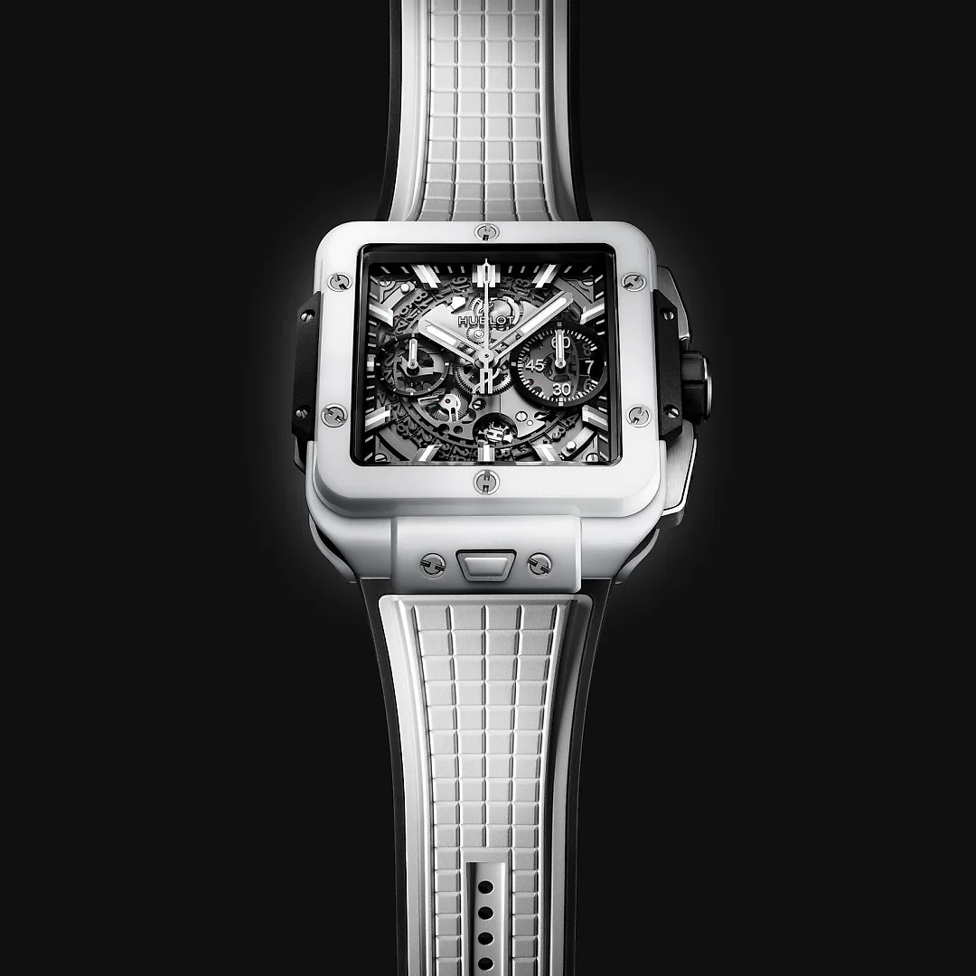 Hublot, Square Bang Unico White Ceramic, 42mm, Ref# 821.HX.0170.RX