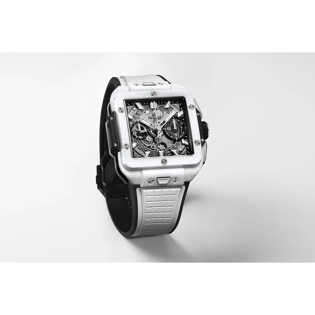 Hublot, Square Bang Unico White Ceramic, 42mm, Ref# 821.HX.0170.RX
