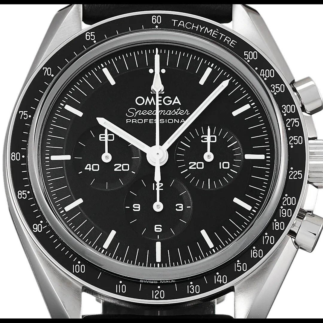 Omega Speedmaster Moonwatch Black Leather Strap 42mm 310.32.42.50.01.002