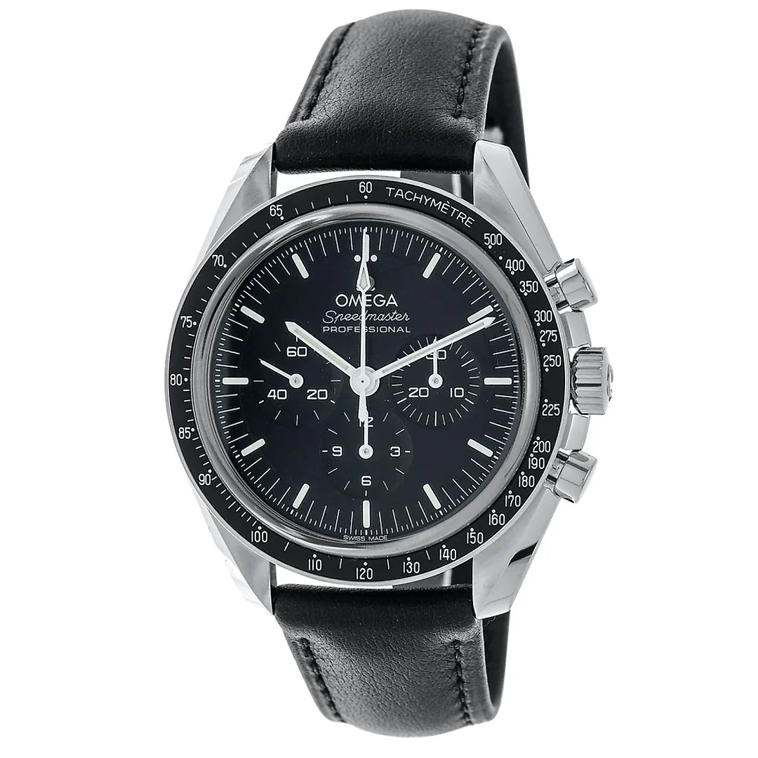 Omega Speedmaster Moonwatch Black Leather Strap 42mm 310.32.42.50.01.002