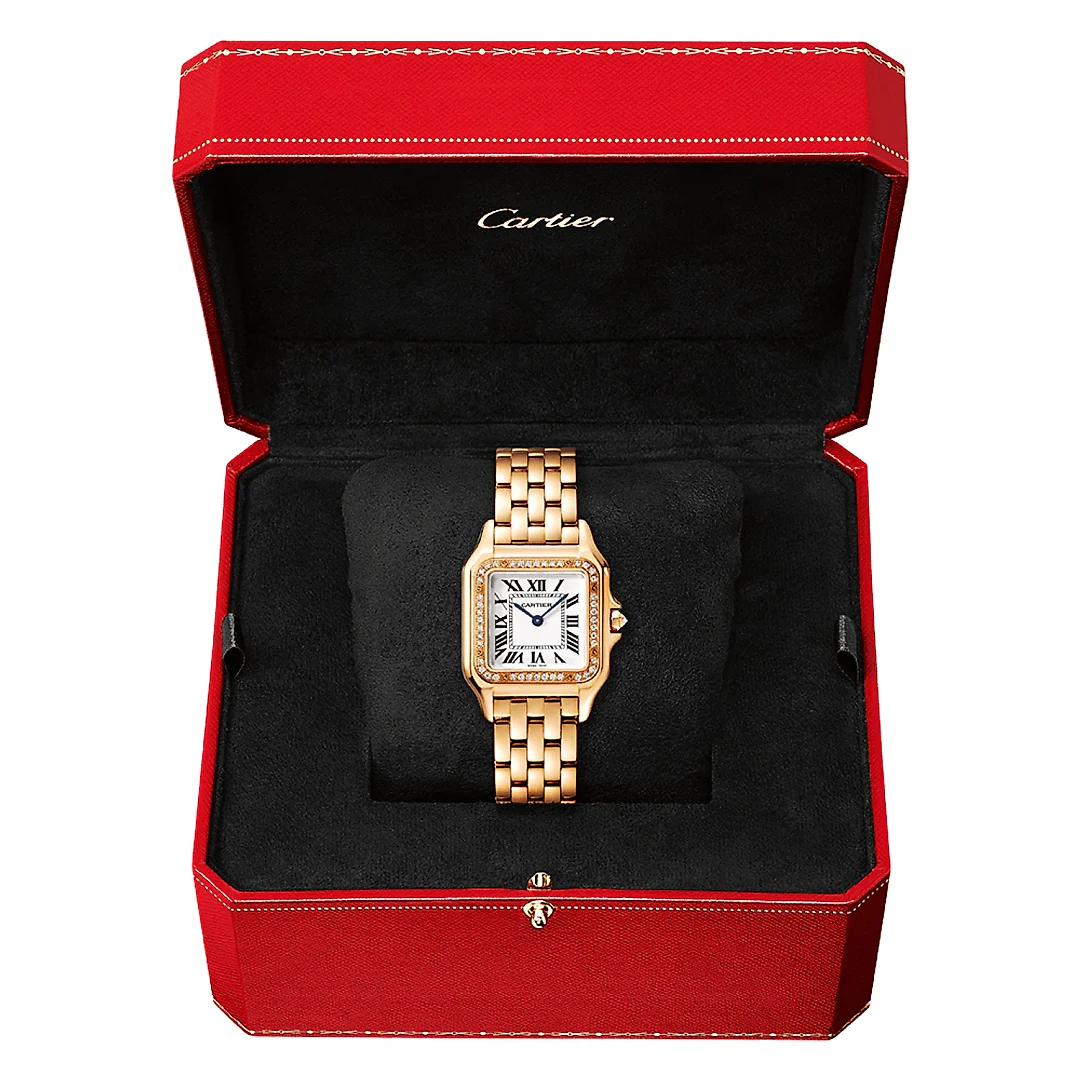 Panthère de Cartier Medium 18ct Rose Gold Diamond Set Watch
