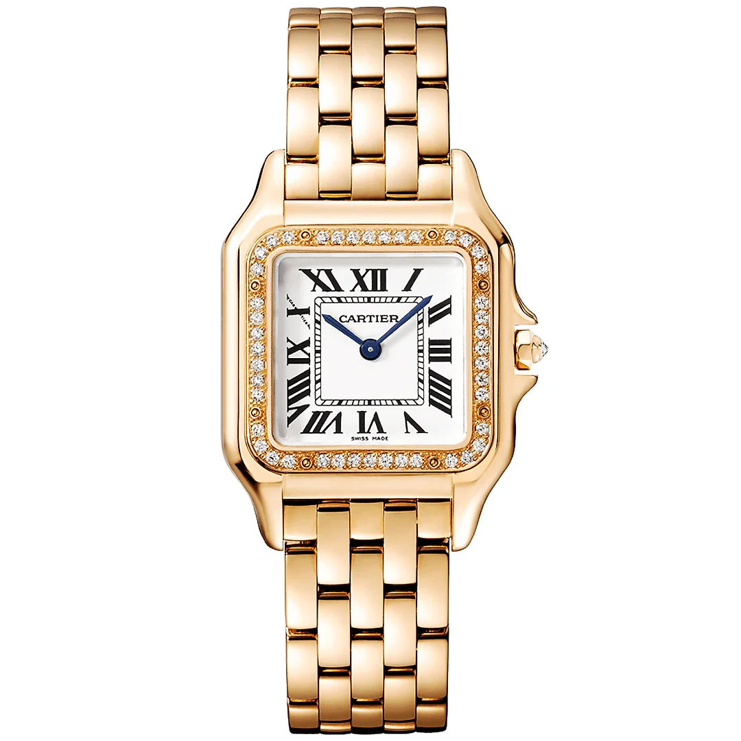 Panthère de Cartier Medium 18ct Rose Gold Diamond Set Watch