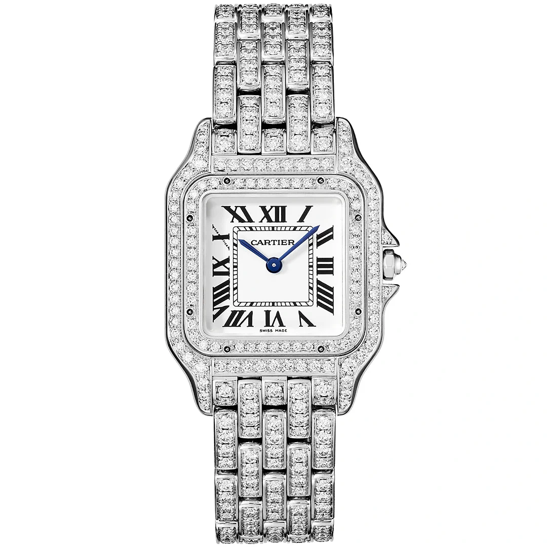 Panthère de Cartier Medium 18ct White Gold Full Diamond Set Watch