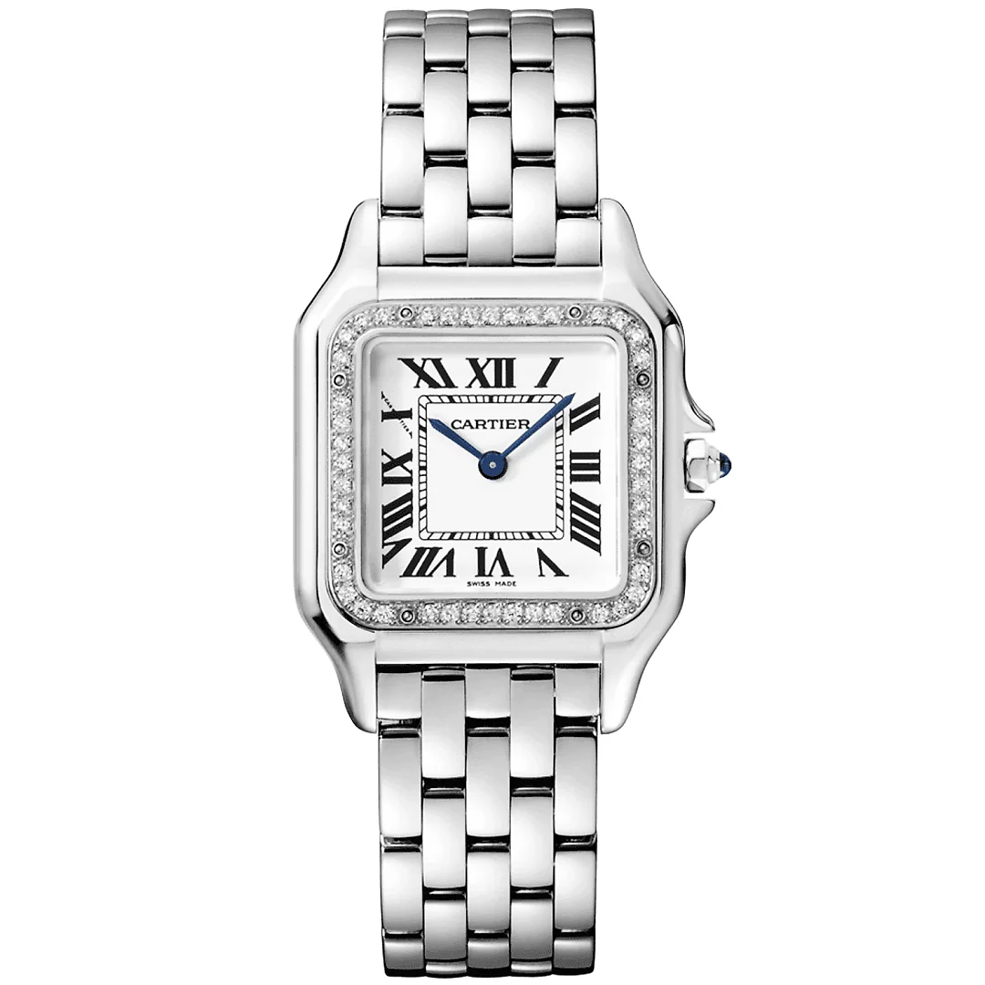 Panthère de Cartier Medium Steel Diamond Bezel Watch