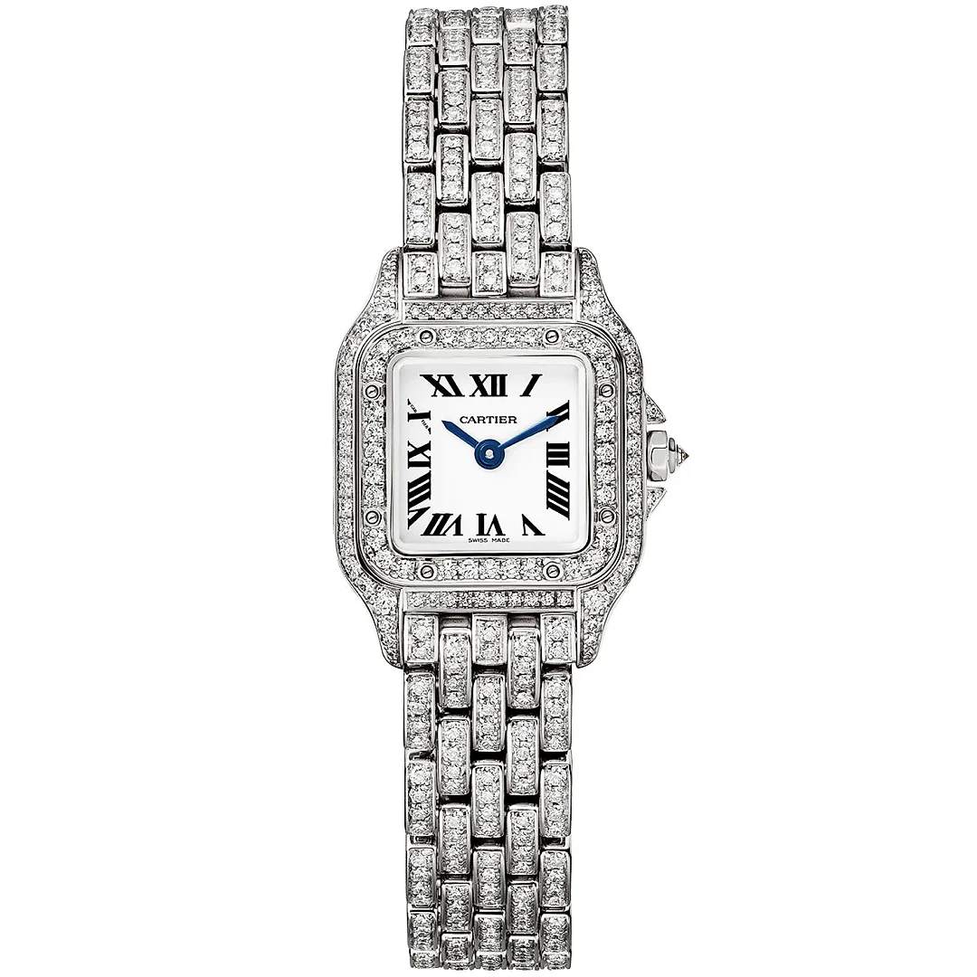 Panthère de Cartier Mini 18ct White Gold Full Diamond Set Watch