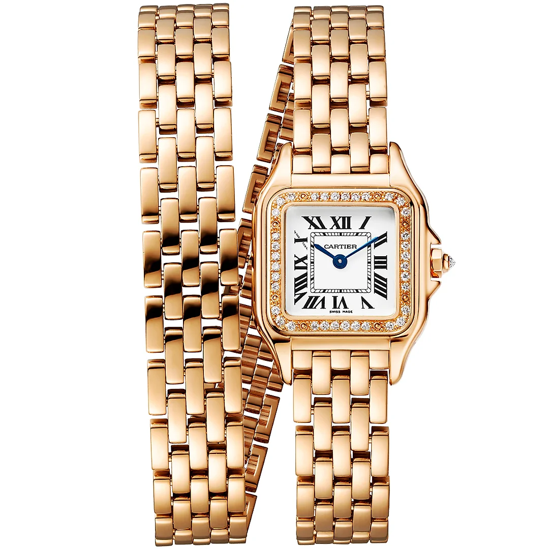 Panthère de Cartier Small 18ct Rose Gold Diamond Set Loop Bracelet Watch