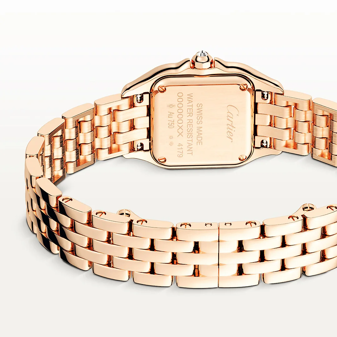 PanthÃ¨re de Cartier Small 18ct Rose Gold Plum Dial Diamond Set Watch