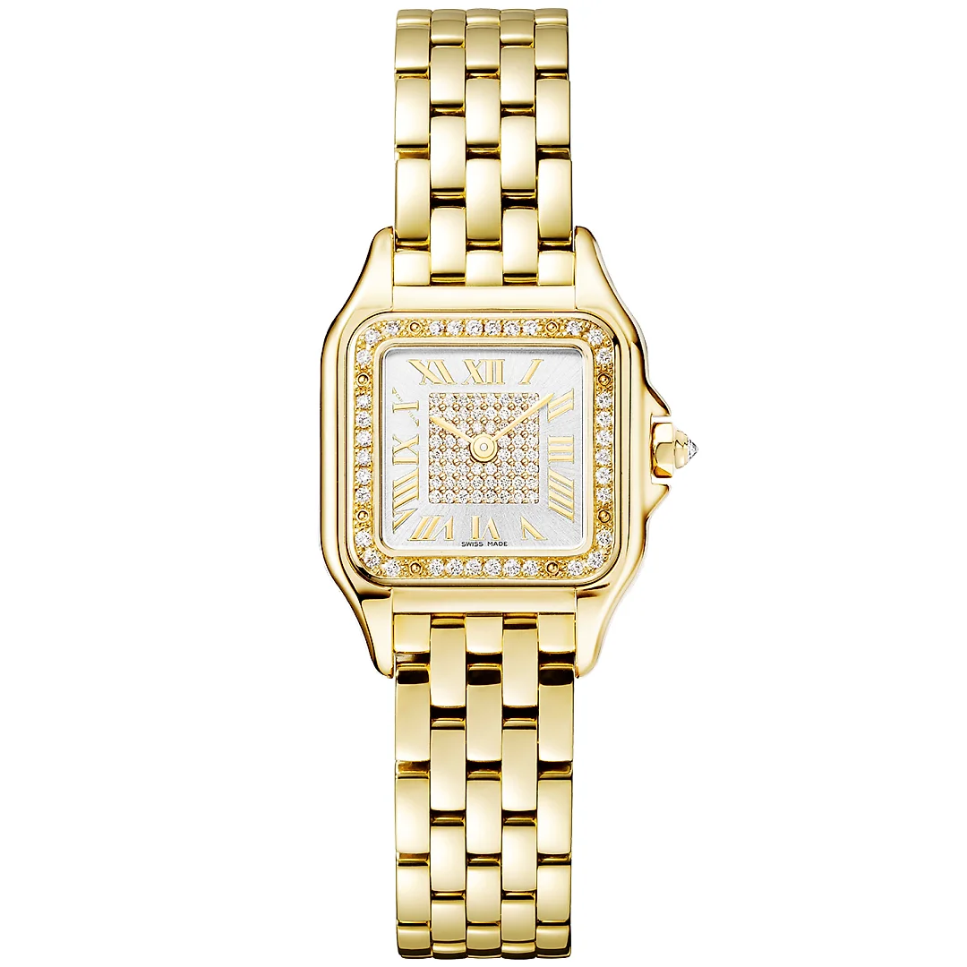 PanthÃ¨re de Cartier Small 18ct Yellow Gold Diamond Dial & Bezel Watch