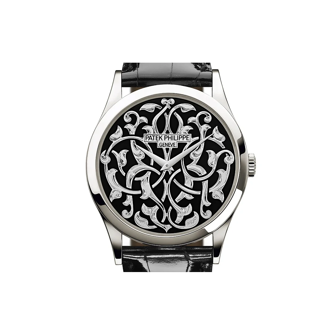 Patek Philippe Calatrava Volutes and Arabesques, Platinum, 38mm, Ref# 5088/100P-001