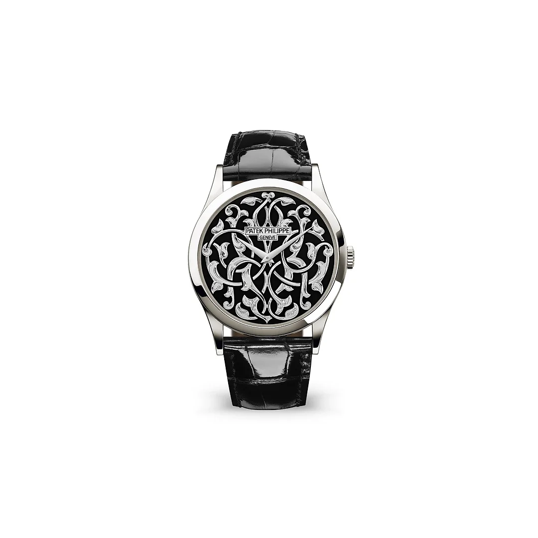 Patek Philippe Calatrava Volutes and Arabesques, Platinum, 38mm, Ref# 5088/100P-001