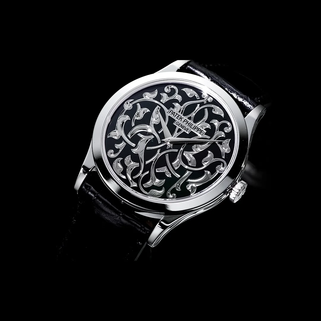 Patek Philippe Calatrava Volutes and Arabesques, Platinum, 38mm, Ref# 5088/100P-001