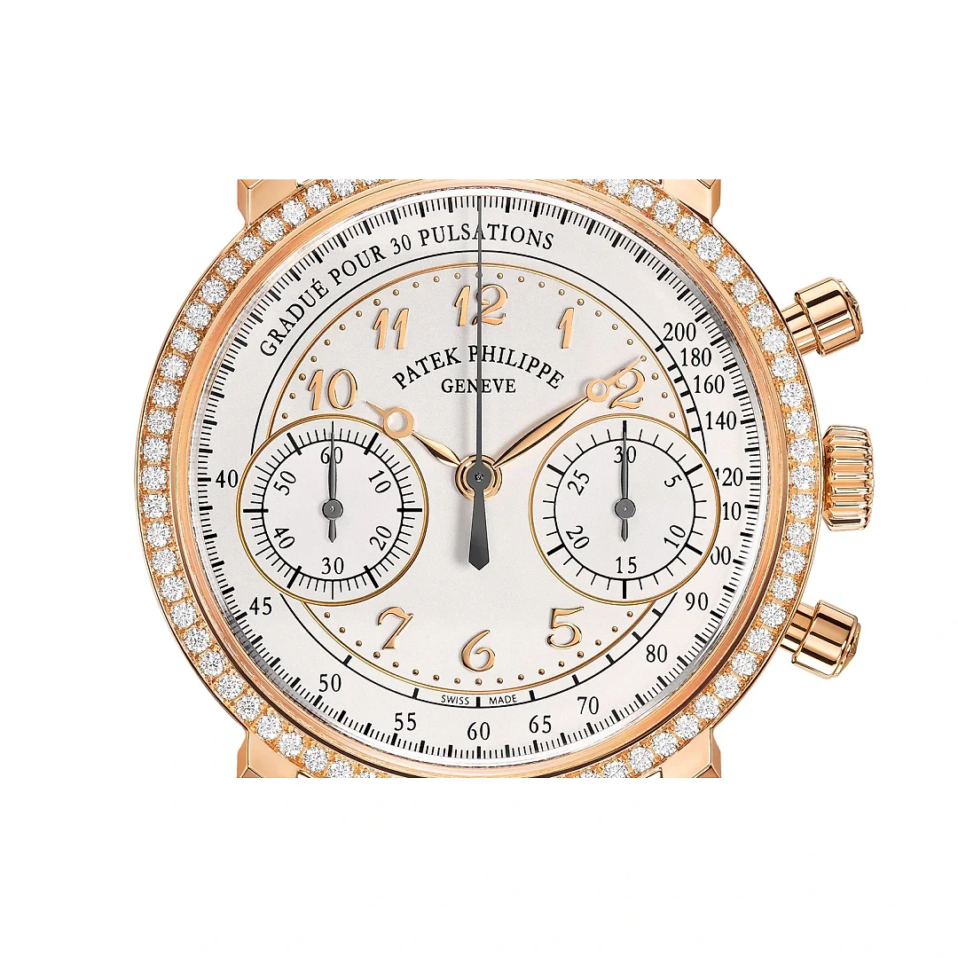 Patek Philippe Complication, 18k Rose Gold, Ladies Chronograph 38mm, 99 diamonds: ~0.99 ct., Ref# 7150/250R-001