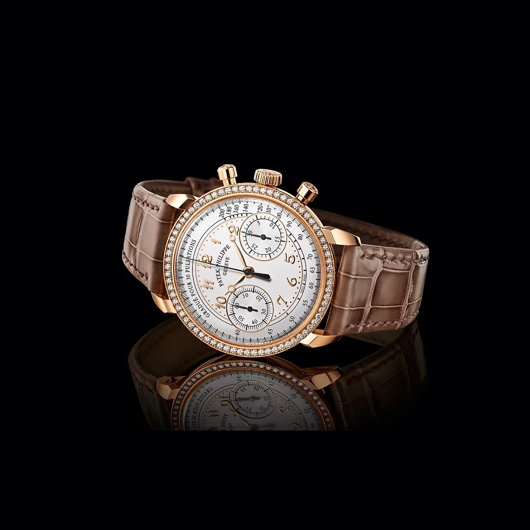 Patek Philippe Complication, 18k Rose Gold, Ladies Chronograph 38mm, 99 diamonds: ~0.99 ct., Ref# 7150/250R-001