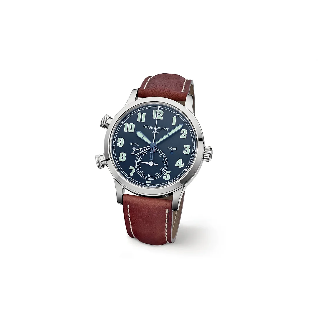 Patek Philippe Complication, 18k White Gold, Calatrava Pilot Travel Time 42mm, Ref# 5524G-001