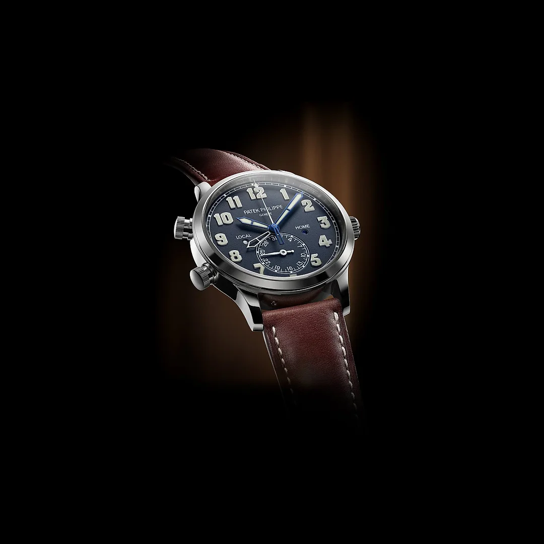 Patek Philippe Complication, 18k White Gold, Calatrava Pilot Travel Time 42mm, Ref# 5524G-001